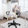 imageSmiry Printed Office Computer Chair Seat Covers Stretch Fit Universal Desk Rotating Chair Cover Washable Removable Seat Cushion Protectors  BeigeYellow and Grey