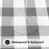 imageSmiry Rectangle Picnic Table Cloth Elastic Waterproof Fitted Vinyl Tablecloths Flannel Backed Buffalo Plaid Table Covers for Dining Camping Outdoor Black and White 30quot x 72quotGrey and White