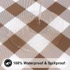 imageSmiry Rectangle Picnic Table Cloth Elastic Waterproof Fitted Vinyl Tablecloths Flannel Backed Buffalo Plaid Table Covers for Dining Camping Outdoor Black and White 30quot x 72quotBrown and White