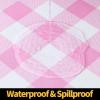 imageSmiry Rectangle Picnic Table Cloth Elastic Waterproof Fitted Vinyl Tablecloths Flannel Backed Buffalo Plaid Table Covers for Dining Camping Outdoor Black and White 30quot x 72quotPink and White