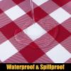 imageSmiry Rectangle Picnic Table Cloth Elastic Waterproof Fitted Vinyl Tablecloths Flannel Backed Buffalo Plaid Table Covers for Dining Camping Outdoor Black and White 30quot x 72quotBurgundy and White