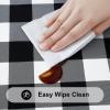 imageSmiry Rectangle Picnic Table Cloth Elastic Waterproof Fitted Vinyl Tablecloths Flannel Backed Buffalo Plaid Table Covers for Dining Camping Outdoor Black and White 30quot x 72quotBlack and White