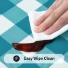 imageSmiry Rectangle Picnic Table Cloth Elastic Waterproof Fitted Vinyl Tablecloths Flannel Backed Buffalo Plaid Table Covers for Dining Camping Outdoor Black and White 30quot x 72quotTurquoise and White
