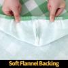 imageSmiry Rectangle Picnic Table Cloth Elastic Waterproof Fitted Vinyl Tablecloths Flannel Backed Buffalo Plaid Table Covers for Dining Camping Outdoor Black and White 30quot x 72quotSage Green and White