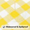imageSmiry Rectangle Picnic Table Cloth Elastic Waterproof Fitted Vinyl Tablecloths Flannel Backed Buffalo Plaid Table Covers for Dining Camping Outdoor Black and White 30quot x 72quotYellow and White