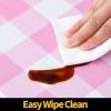 imageSmiry Rectangle Picnic Table Cloth Elastic Waterproof Fitted Vinyl Tablecloths Flannel Backed Buffalo Plaid Table Covers for Dining Camping Outdoor Black and White 30quot x 72quotPink and White