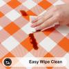 imageSmiry Rectangle Picnic Table Cloth Elastic Waterproof Fitted Vinyl Tablecloths Flannel Backed Buffalo Plaid Table Covers for Dining Camping Outdoor Black and White 30quot x 72quotOrange and White