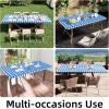 imageSmiry Rectangle Picnic Table Cloth Elastic Waterproof Fitted Vinyl Tablecloths Flannel Backed Buffalo Plaid Table Covers for Dining Camping Outdoor Black and White 30quot x 72quotBlue and White