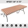 imageSmiry Rectangle Picnic Table Cloth Elastic Waterproof Fitted Vinyl Tablecloths Flannel Backed Buffalo Plaid Table Covers for Dining Camping Outdoor Black and White 30quot x 72quotRust and White