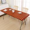 imageSmiry Rectangle Picnic Table Cloth Elastic Waterproof Fitted Vinyl Tablecloths Flannel Backed Buffalo Plaid Table Covers for Dining Camping Outdoor Black and White 30quot x 72quotOrange and Black