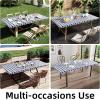 imageSmiry Rectangle Picnic Table Cloth Elastic Waterproof Fitted Vinyl Tablecloths Flannel Backed Buffalo Plaid Table Covers for Dining Camping Outdoor Black and White 30quot x 72quotNavy and White