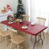 imageSmiry Rectangle Picnic Table Cloth Elastic Waterproof Fitted Vinyl Tablecloths Flannel Backed Buffalo Plaid Table Covers for Dining Camping Outdoor Black and White 30quot x 72quotRed and Black