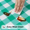 imageSmiry Rectangle Picnic Table Cloth Elastic Waterproof Fitted Vinyl Tablecloths Flannel Backed Buffalo Plaid Table Covers for Dining Camping Outdoor Black and White 30quot x 72quotGreen and White