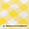 imageSmiry Rectangle Picnic Table Cloth Elastic Waterproof Fitted Vinyl Tablecloths Flannel Backed Buffalo Plaid Table Covers for Dining Camping Outdoor Black and White 30quot x 72quotYellow and White
