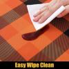 imageSmiry Rectangle Picnic Table Cloth Elastic Waterproof Fitted Vinyl Tablecloths Flannel Backed Buffalo Plaid Table Covers for Dining Camping Outdoor Black and White 30quot x 72quotOrange and Yellow