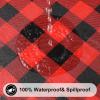 imageSmiry Rectangle Picnic Table Cloth Elastic Waterproof Fitted Vinyl Tablecloths Flannel Backed Buffalo Plaid Table Covers for Dining Camping Outdoor Black and White 30quot x 72quotRed and Black