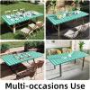imageSmiry Rectangle Picnic Table Cloth Elastic Waterproof Fitted Vinyl Tablecloths Flannel Backed Buffalo Plaid Table Covers for Dining Camping Outdoor Black and White 30quot x 72quotGreen and White