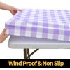 imageSmiry Rectangle Picnic Table Cloth Elastic Waterproof Fitted Vinyl Tablecloths Flannel Backed Buffalo Plaid Table Covers for Dining Camping Outdoor Black and White 30quot x 72quotPurple and White