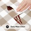imageSmiry Rectangle Picnic Table Cloth Elastic Waterproof Fitted Vinyl Tablecloths Flannel Backed Buffalo Plaid Table Covers for Dining Camping Outdoor Black and White 30quot x 72quotKhaki and White
