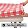 imageSmiry Rectangle Picnic Table Cloth Elastic Waterproof Fitted Vinyl Tablecloths Flannel Backed Buffalo Plaid Table Covers for Dining Camping Outdoor Black and White 30quot x 72quotRed and White