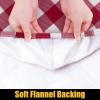 imageSmiry Rectangle Picnic Table Cloth Elastic Waterproof Fitted Vinyl Tablecloths Flannel Backed Buffalo Plaid Table Covers for Dining Camping Outdoor Black and White 30quot x 72quotBurgundy and White