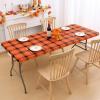 imageSmiry Rectangle Picnic Table Cloth Elastic Waterproof Fitted Vinyl Tablecloths Flannel Backed Buffalo Plaid Table Covers for Dining Camping Outdoor Black and White 30quot x 72quotOrange and Yellow