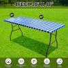 imageSmiry Rectangle Picnic Table Cloth Elastic Waterproof Fitted Vinyl Tablecloths Flannel Backed Buffalo Plaid Table Covers for Dining Camping Outdoor Black and White 30quot x 72quotBlue and White