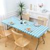 imageSmiry Rectangle Picnic Table Cloth Elastic Waterproof Fitted Vinyl Tablecloths Flannel Backed Buffalo Plaid Table Covers for Dining Camping Outdoor Black and White 30quot x 72quotAqua and White