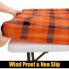 imageSmiry Rectangle Picnic Table Cloth Elastic Waterproof Fitted Vinyl Tablecloths Flannel Backed Buffalo Plaid Table Covers for Dining Camping Outdoor Black and White 30quot x 72quotOrange and Yellow