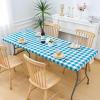 imageSmiry Rectangle Picnic Table Cloth Elastic Waterproof Fitted Vinyl Tablecloths Flannel Backed Buffalo Plaid Table Covers for Dining Camping Outdoor Black and White 30quot x 72quotTurquoise and White