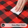 imageSmiry Rectangle Picnic Table Cloth Elastic Waterproof Fitted Vinyl Tablecloths Flannel Backed Buffalo Plaid Table Covers for Dining Camping Outdoor Black and White 30quot x 72quotRed and Black