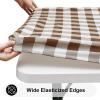 imageSmiry Rectangle Picnic Table Cloth Elastic Waterproof Fitted Vinyl Tablecloths Flannel Backed Buffalo Plaid Table Covers for Dining Camping Outdoor Black and White 30quot x 72quotBrown and White