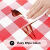 imageSmiry Rectangle Picnic Table Cloth Elastic Waterproof Fitted Vinyl Tablecloths Flannel Backed Buffalo Plaid Table Covers for Dining Camping Outdoor Black and White 30quot x 72quotRed and White