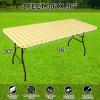 imageSmiry Rectangle Picnic Table Cloth Elastic Waterproof Fitted Vinyl Tablecloths Flannel Backed Buffalo Plaid Table Covers for Dining Camping Outdoor Black and White 30quot x 72quotYellow and White