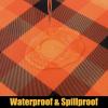 imageSmiry Rectangle Picnic Table Cloth Elastic Waterproof Fitted Vinyl Tablecloths Flannel Backed Buffalo Plaid Table Covers for Dining Camping Outdoor Black and White 30quot x 72quotOrange and Yellow