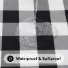 imageSmiry Rectangle Picnic Table Cloth Elastic Waterproof Fitted Vinyl Tablecloths Flannel Backed Buffalo Plaid Table Covers for Dining Camping Outdoor Black and White 30quot x 72quotBlack and White