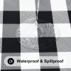 imageSmiry Rectangle Picnic Table Cloth Elastic Waterproof Fitted Vinyl Tablecloths Flannel Backed Buffalo Plaid Table Covers for Dining Camping Outdoor Black and White 30quot x 72quotBlack and White