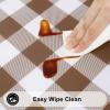imageSmiry Rectangle Picnic Table Cloth Elastic Waterproof Fitted Vinyl Tablecloths Flannel Backed Buffalo Plaid Table Covers for Dining Camping Outdoor Black and White 30quot x 72quotBrown and White