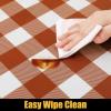 imageSmiry Rectangle Picnic Table Cloth Elastic Waterproof Fitted Vinyl Tablecloths Flannel Backed Buffalo Plaid Table Covers for Dining Camping Outdoor Black and White 30quot x 72quotRust and White