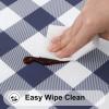 imageSmiry Rectangle Picnic Table Cloth Elastic Waterproof Fitted Vinyl Tablecloths Flannel Backed Buffalo Plaid Table Covers for Dining Camping Outdoor Black and White 30quot x 72quotNavy and White