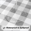 imageSmiry Rectangle Picnic Table Cloth Elastic Waterproof Fitted Vinyl Tablecloths Flannel Backed Buffalo Plaid Table Covers for Dining Camping Outdoor Black and White 30quot x 72quotGrey and White