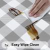 imageSmiry Rectangle Picnic Table Cloth Elastic Waterproof Fitted Vinyl Tablecloths Flannel Backed Buffalo Plaid Table Covers for Dining Camping Outdoor Black and White 30quot x 72quotGrey and White