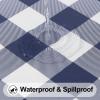 imageSmiry Rectangle Picnic Table Cloth Elastic Waterproof Fitted Vinyl Tablecloths Flannel Backed Buffalo Plaid Table Covers for Dining Camping Outdoor Black and White 30quot x 72quotNavy and White