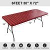 imageSmiry Rectangle Picnic Table Cloth Elastic Waterproof Fitted Vinyl Tablecloths Flannel Backed Buffalo Plaid Table Covers for Dining Camping Outdoor Black and White 30quot x 72quotRed and Black