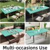 imageSmiry Rectangle Picnic Table Cloth Elastic Waterproof Fitted Vinyl Tablecloths Flannel Backed Buffalo Plaid Table Covers for Dining Camping Outdoor Black and White 30quot x 72quotGreen and White