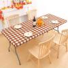 imageSmiry Rectangle Picnic Table Cloth Elastic Waterproof Fitted Vinyl Tablecloths Flannel Backed Buffalo Plaid Table Covers for Dining Camping Outdoor Black and White 30quot x 72quotRust and White
