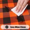 imageSmiry Rectangle Picnic Table Cloth Elastic Waterproof Fitted Vinyl Tablecloths Flannel Backed Buffalo Plaid Table Covers for Dining Camping Outdoor Black and White 30quot x 72quotOrange and Black
