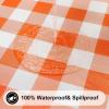 imageSmiry Rectangle Picnic Table Cloth Elastic Waterproof Fitted Vinyl Tablecloths Flannel Backed Buffalo Plaid Table Covers for Dining Camping Outdoor Black and White 30quot x 72quotOrange and White