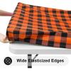 imageSmiry Rectangle Picnic Table Cloth Elastic Waterproof Fitted Vinyl Tablecloths Flannel Backed Buffalo Plaid Table Covers for Dining Camping Outdoor Black and White 30quot x 72quotOrange and Black