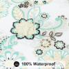 imageSmiry Rectangle Picnic Table Cloth Waterproof Elastic Fitted Outdoor Tablecloths for 6 Foot Tables Wipeable Flannel Backed Vinyl Table Cover for Camping Dining and Indoor 30quotx72quot GreyTeal  White